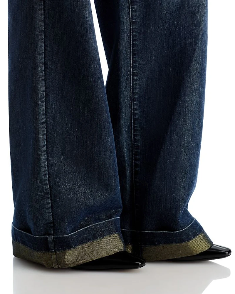 Georgia Wide Leg Metallic Jeans Indigo