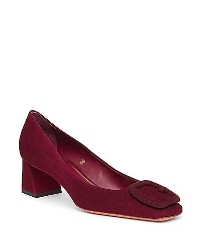 Santoni Women's Suede Low-Heel Pump