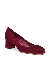 Santoni Women's Suede Low-Heel Pump