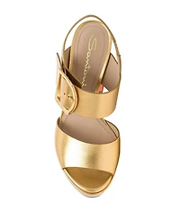 Women's Laminated Leather High-Heel Sandal