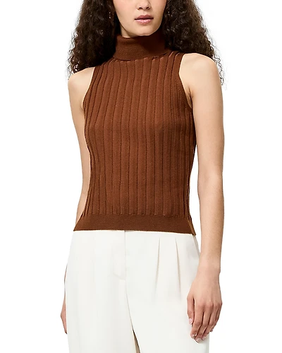 French Connection Padma Fine Knit Turtleneck Tank Top