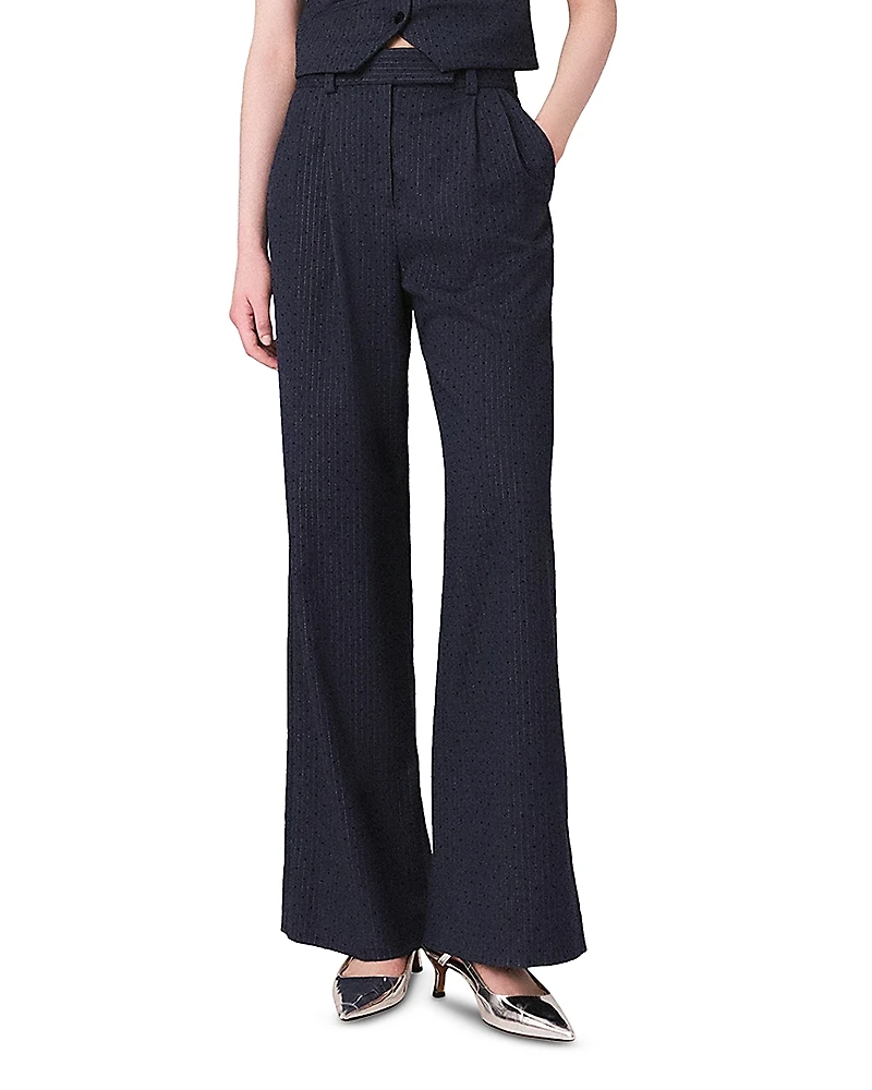 Maje Rhinestone Pinstripe Pants