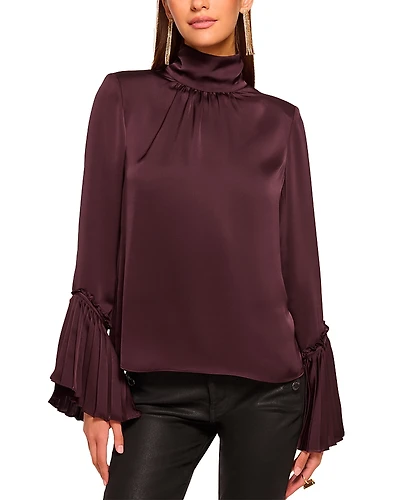 Ramy Brook Christy Mock Neck Bell Sleeve Top