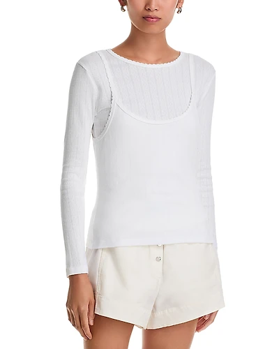 Leset Pointelle Layered Top