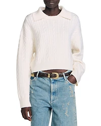 Sandro Cable Knit Wool Sweater