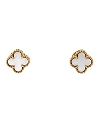 Sweet Alhambra Stud Earrings 18K Gold and Mother of Pearl