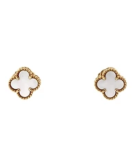 Pre-Owned Van Cleef & Arpels Sweet Alhambra Stud Earrings 18K Gold and Mother of Pearl