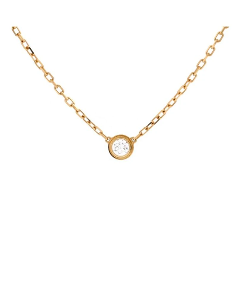 Small Cartier D'Amour Pendant Necklace 18K Gold and Diamond