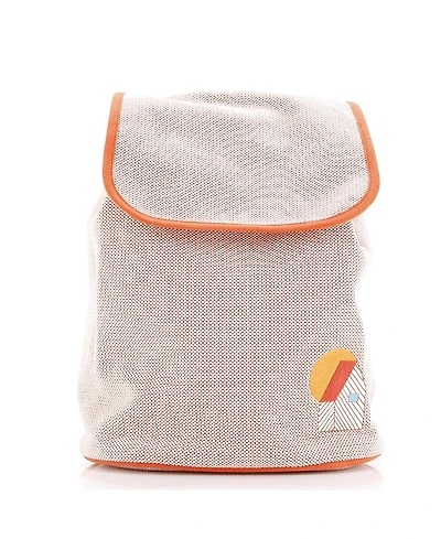 Pre-Owned HERMES Les Cabanes Backpack Embroidered Toile