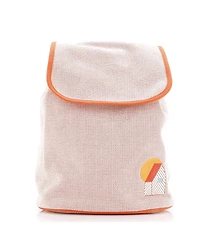 Pre-Owned HERMES Les Cabanes Backpack Embroidered Toile