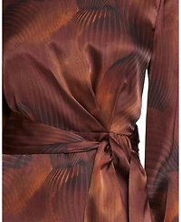 Darya Long Sleeve Dress Abstract Printed Silk