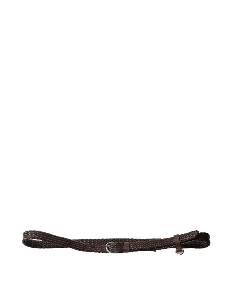 Narrow Braided Leather Belt