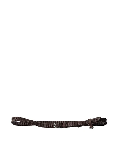 Narrow Braided Leather Belt