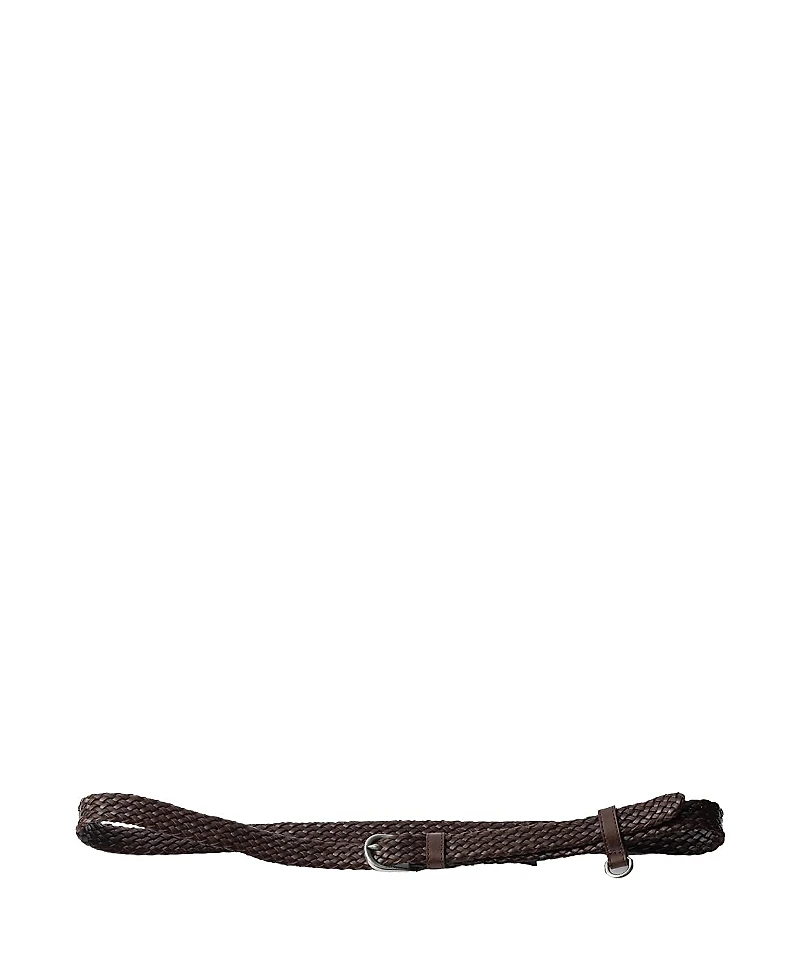 Prada Narrow Braided Leather Belt