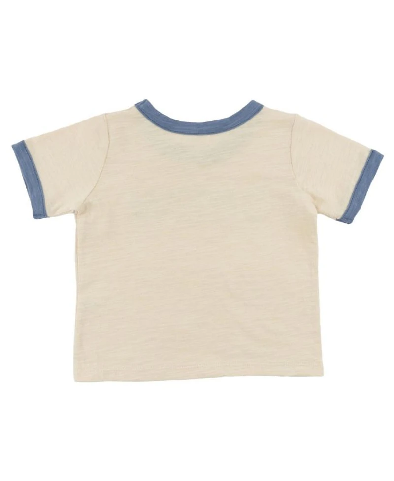 Unisex "CREW" Applique Billie Slub Ringer Tee - Baby