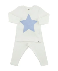 Unisex Star Fog Slub Applique 2-Piece Set - Baby