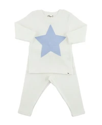 oh baby! Unisex Star Fog Slub Applique 2-Piece Set - Baby