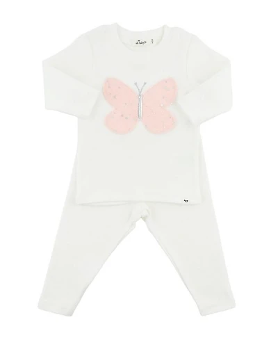 Girls' Butterfly Fleck Tulle Applique 2-Piece Set - Baby