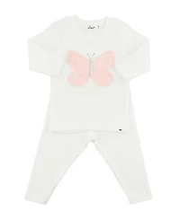 oh baby! Girls' Butterfly Fleck Tulle Applique 2-Piece Set - Baby