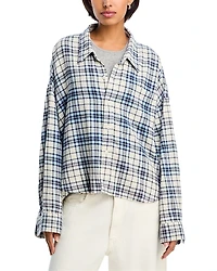 Denimist Cropped Button Front Shirt