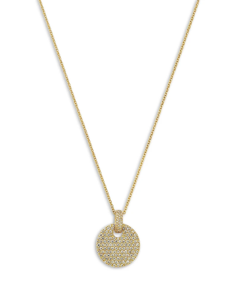 Bloomingdale's Fine Collection Pave Diamond Disc Pendant Necklace