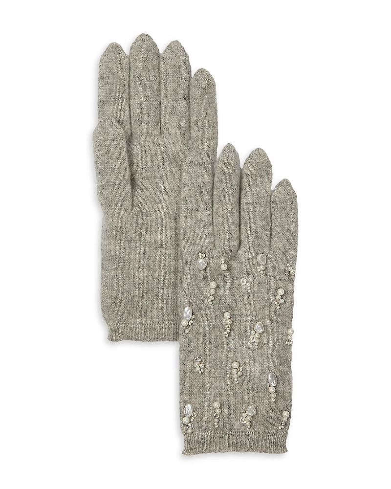Carolyn Rowan Accessories Cashmere & Faux Pearl Full Finger Gloves
