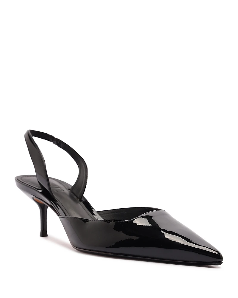 Schutz Women's Paola Mid Patent Leather Slingback Pumps