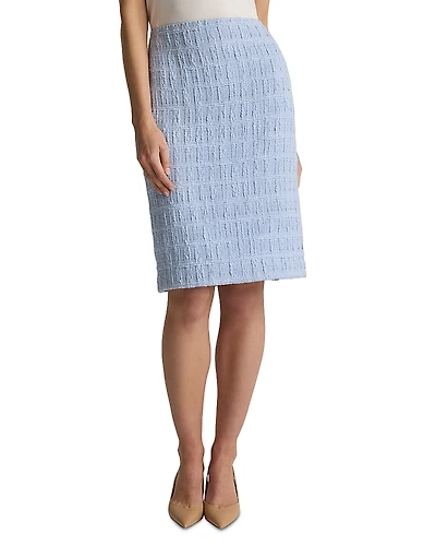 St. John Textured Plaid Skirt