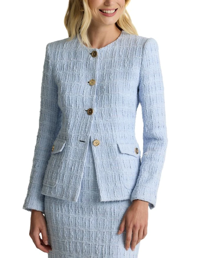 Textured Plaid Jacket