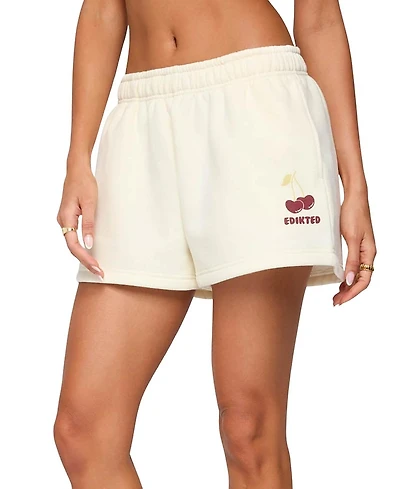 Edikted Cherry Babe Sweat Shorts