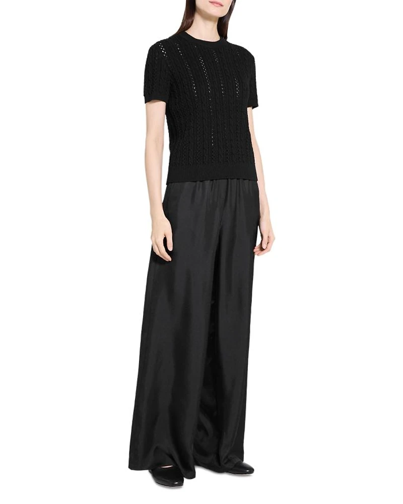 Cable Knit Short Sleeve Sweater