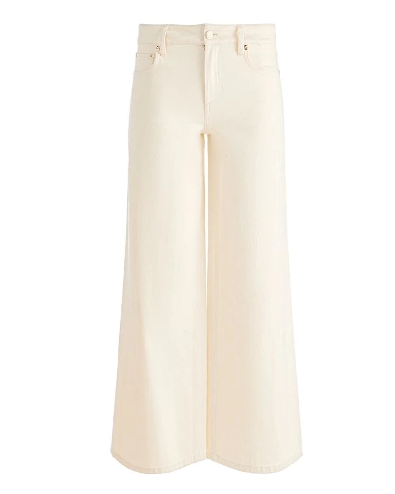 Amazing Low Rise Cropped Wide Leg Jeans Natural