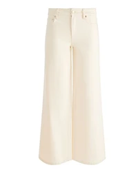 Amazing Low Rise Cropped Wide Leg Jeans Natural