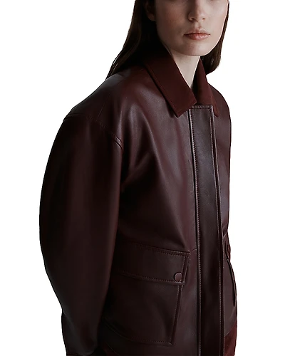 Marella Doga Bordeaux Leather Jacket
