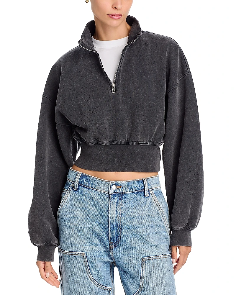 alexanderwang Cropped Half Zip Sweatshirt