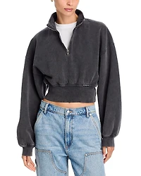 alexanderwang Cropped Half Zip Sweatshirt