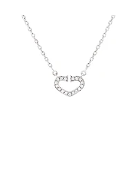 Pre-Owned Cartier C Heart de Cartier Pendant Necklace 18K White Gold with Pave Diamonds