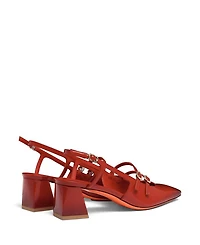 Women's Patent Leather Mid-Heel Slingback