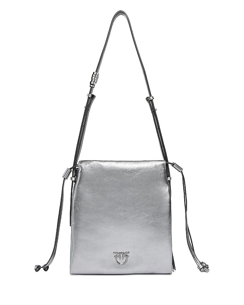 Pinko Slouchy Mini Metallic Suede Shoulder Bag