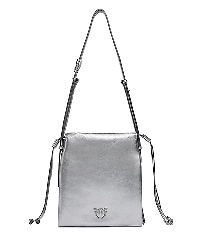Pinko Slouchy Mini Metallic Suede Shoulder Bag