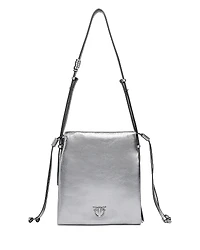 Pinko Slouchy Mini Metallic Suede Shoulder Bag