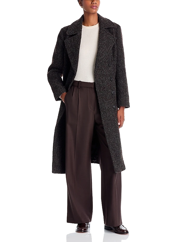 Bernardo Belted Tweed Coat