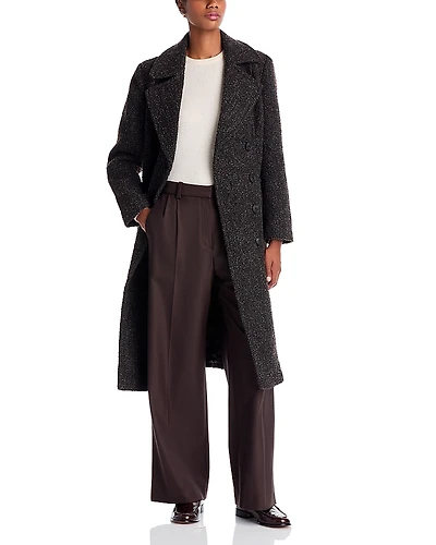 Bernardo Belted Tweed Coat
