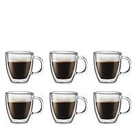 Bodum Bistro Double Wall Mugs, Set of 6
