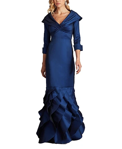 Tadashi Shoji Blythe Portrait Collar Gown