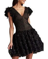 Minx Flower Embellished Mini Dress