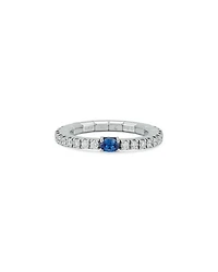 18K White Gold Extensible by Demeglio Blue Sapphire & Diamond Stretch Band