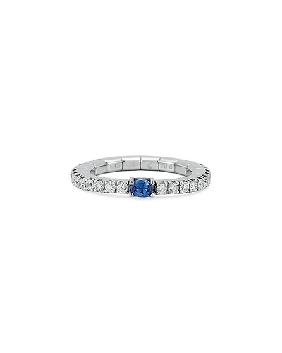 Roberto Demeglio 18K White Gold Extensible by Demeglio Blue Sapphire & Diamond Stretch Band