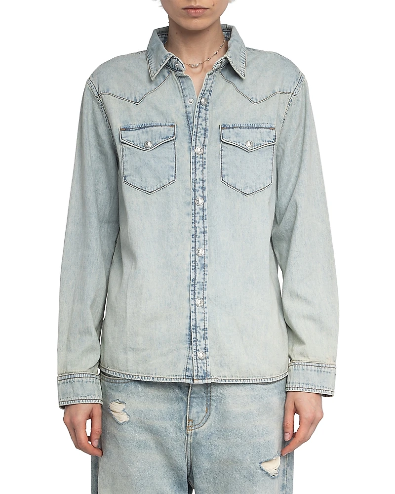 Zadig & Voltaire Saby Studded Denim Jacket