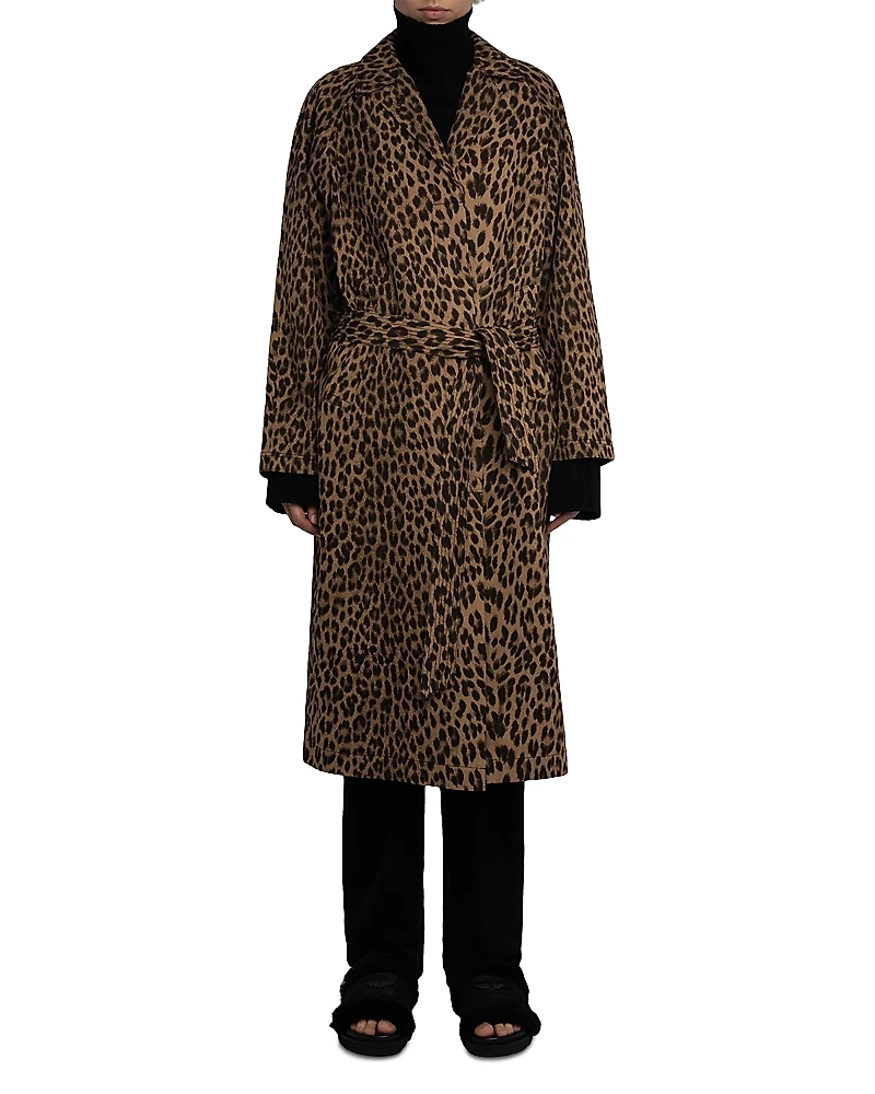 Zadig & Voltaire Mentle Canvas Leopard Print Coat
